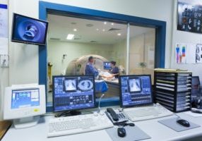 MRI machine and screens