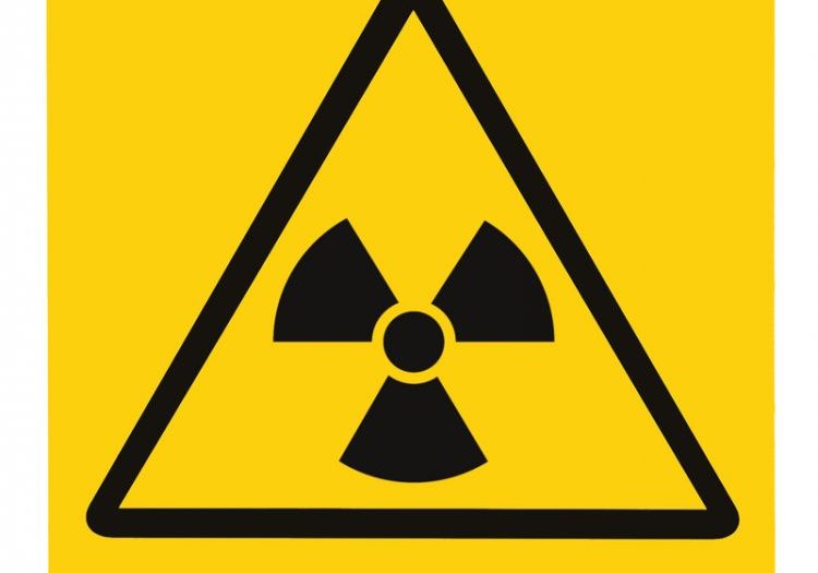 Radiation hazard symbol sign of radhaz threat alert icon, black